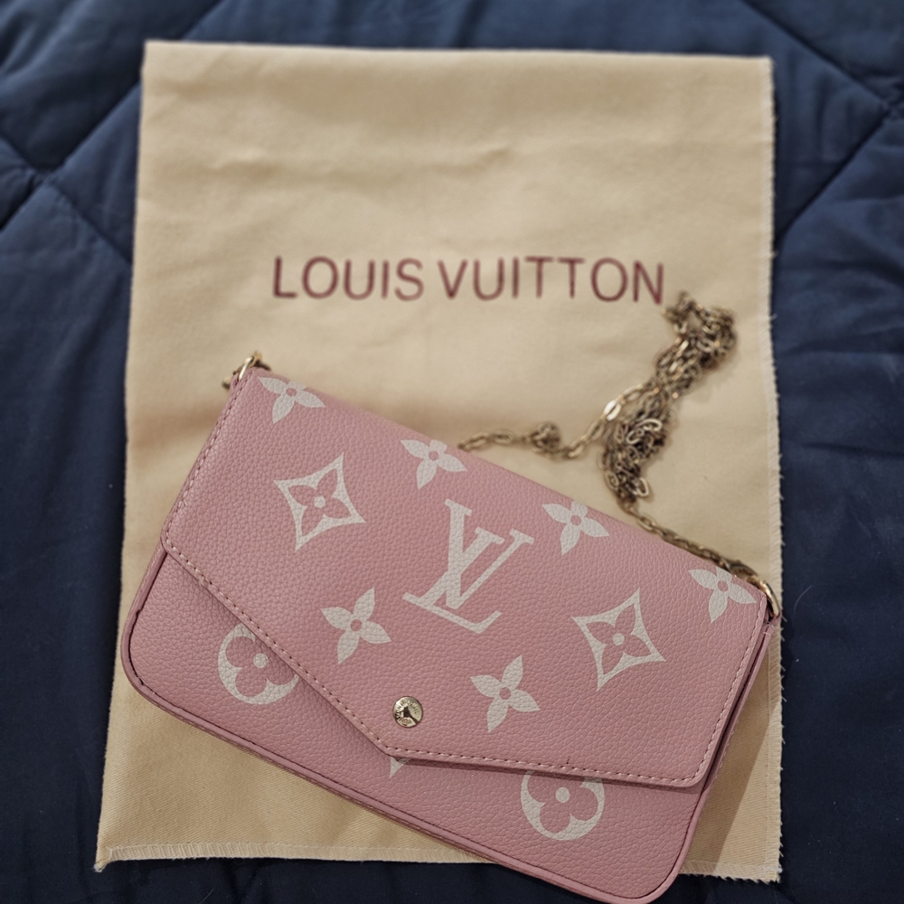 Pink Monogram Clutch (Crossbody)